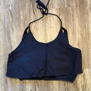 Navy Blue Women's Halter Top